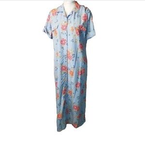 VTG Y2K 90’s LIZ CLAIBORNE FLORAL Crazy Horse SZ 10 Petite Shirt Dress Modest